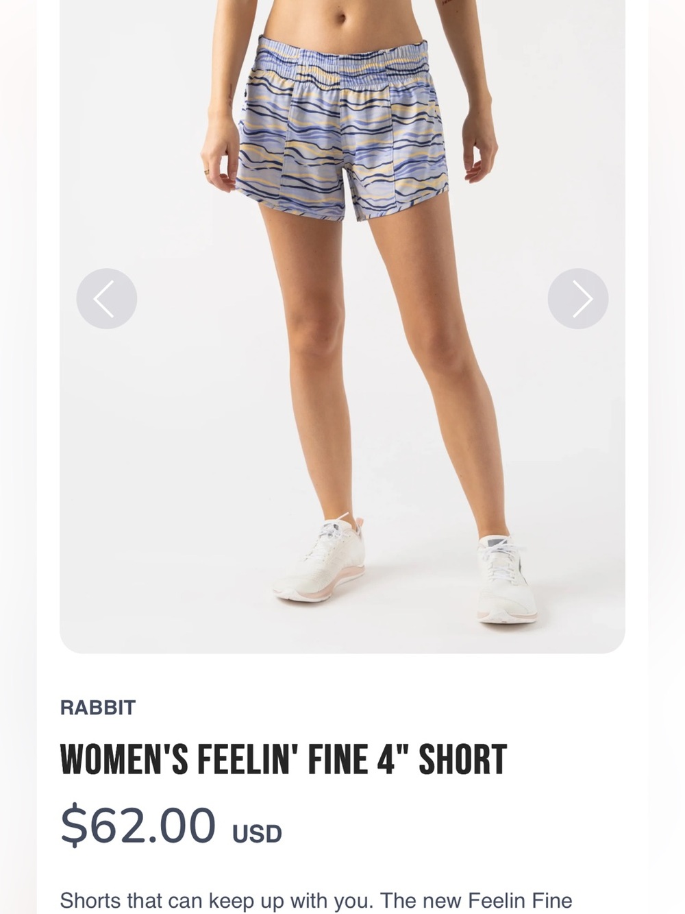 Rabbit Women’s Sz XL FEELIN' FINE 4" SHORT